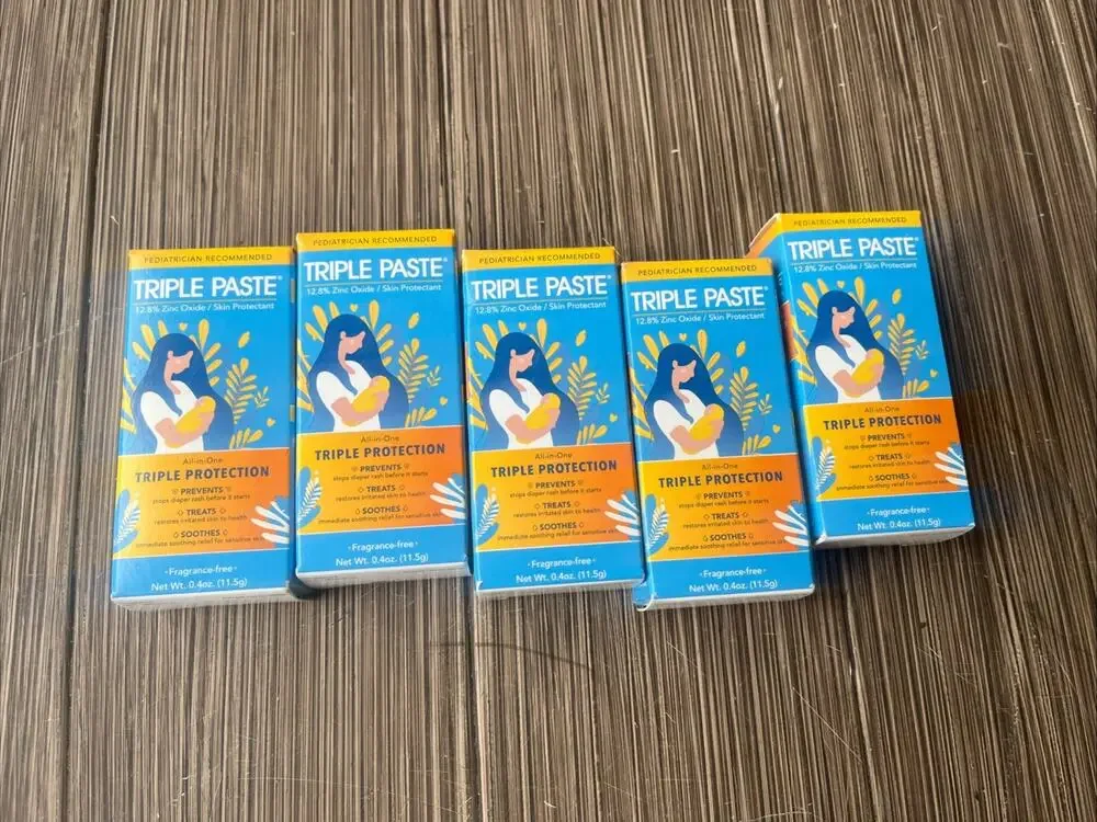5pk Triple Paste Diaper Rash Ointment 3 Oz Medicated Skin Protectant Exp 01/2028